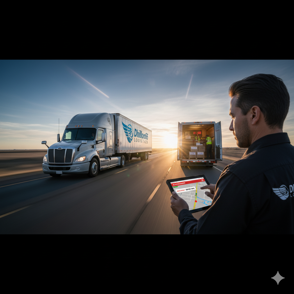 Fast delivery truck representing expedited freight services.